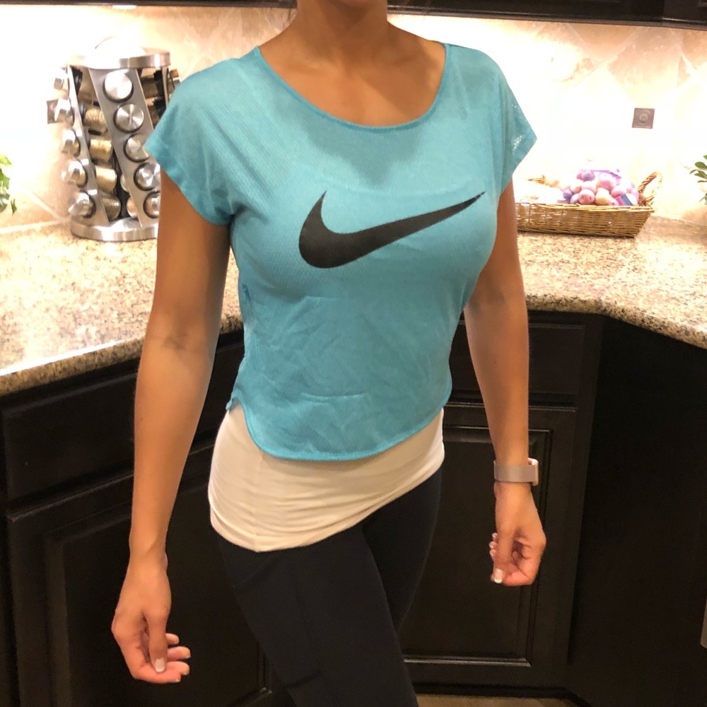 Blue mesh Nike top size small